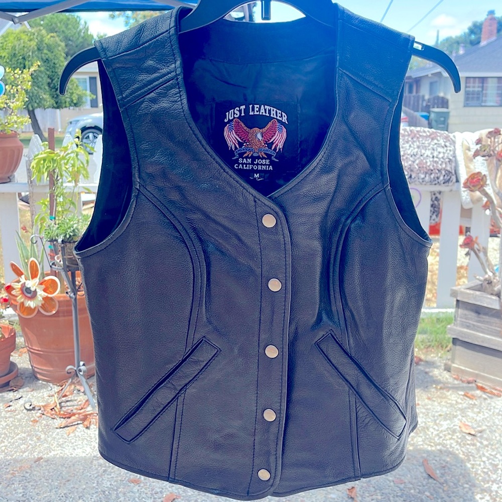 Just Leather leather biker vest San Jose, CA